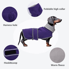 Morezi abrigo para dachshund con banda reflectante para visibilidad nocturna