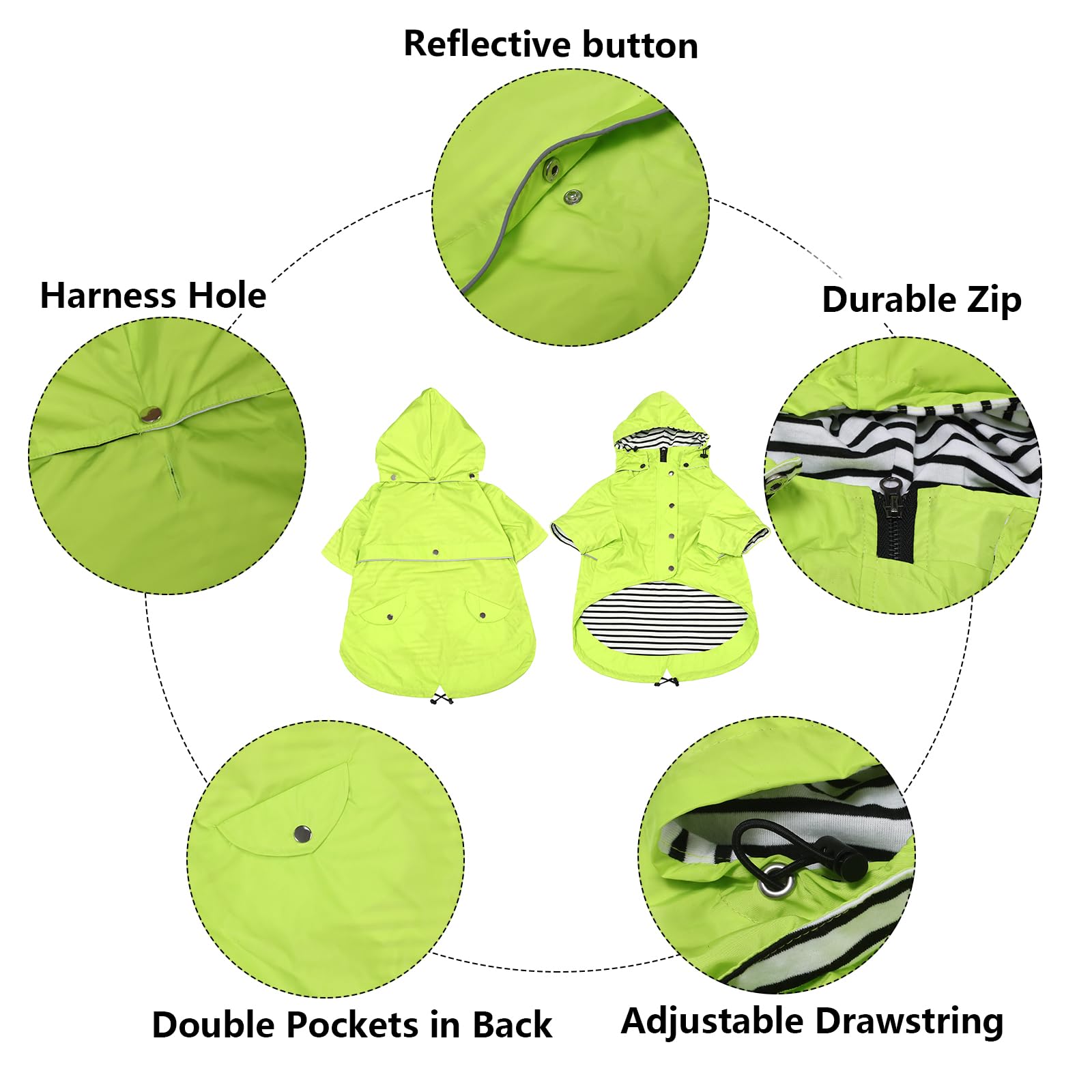 Morezi impermeable para perros con agujero para arnés facilita paseos con arnés