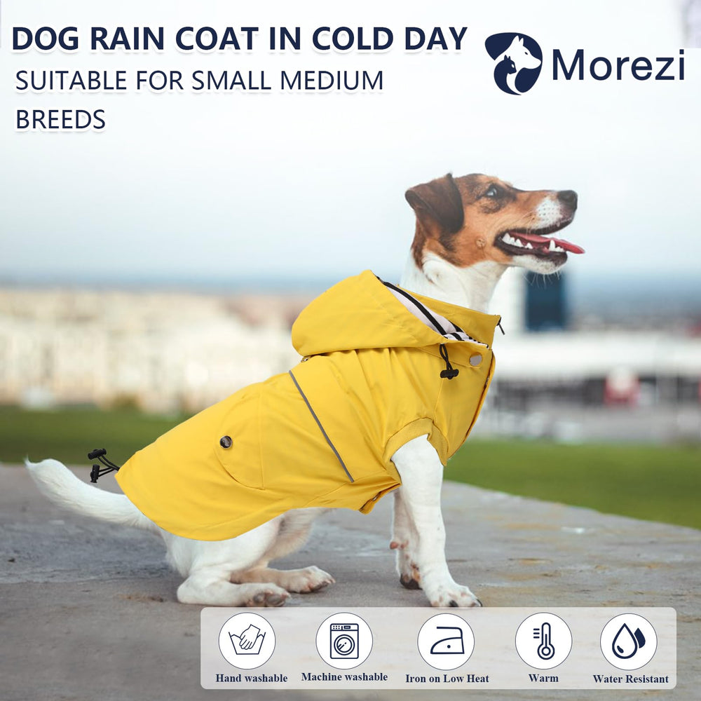 Morezi chubasquero para perro con capucha, ideal para salir cuando llueve.