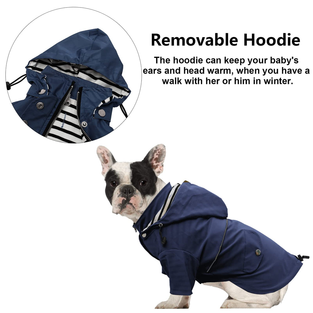 Morezi chaqueta impermeable con bolsillos traseros para objetos pequeños.