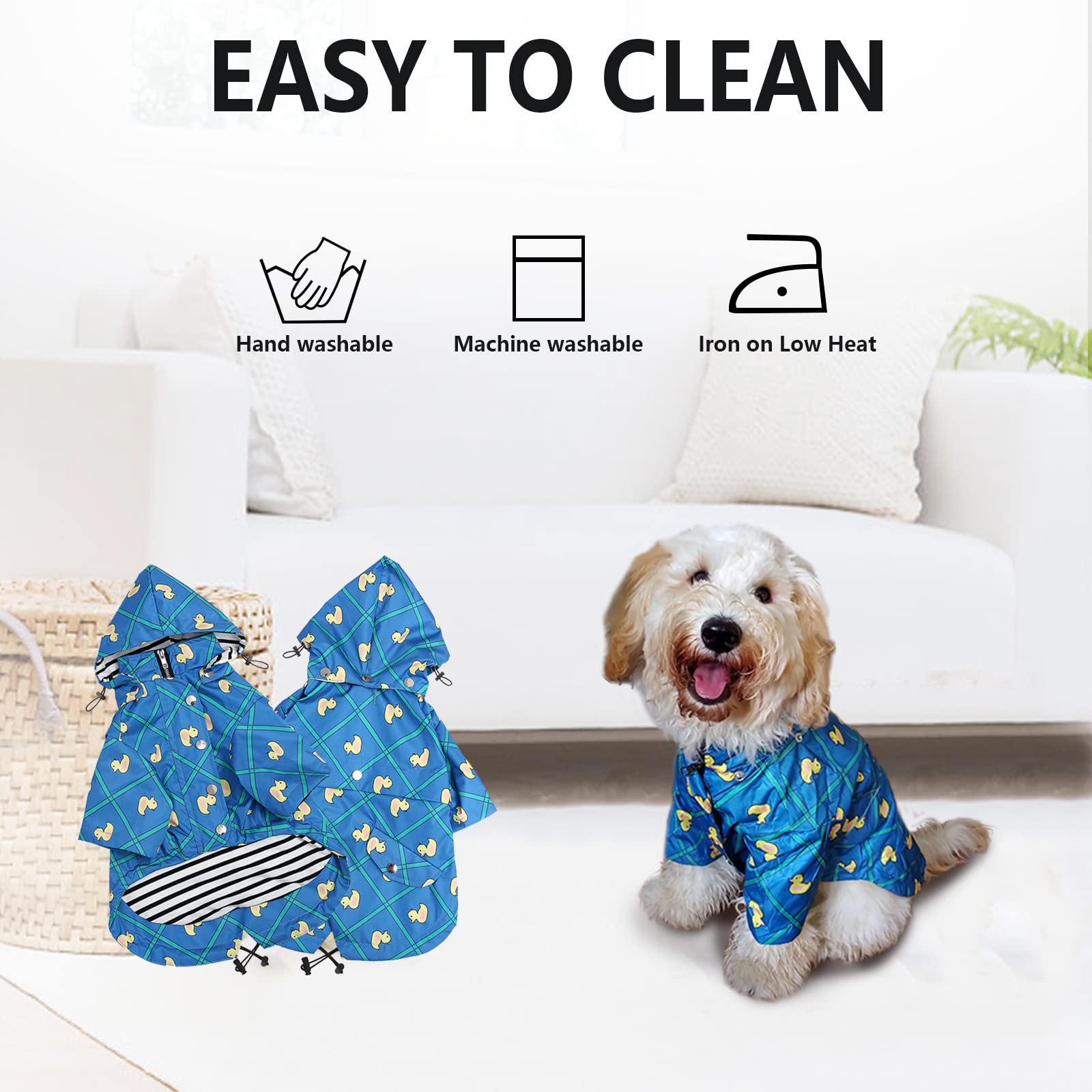 Capucha desmontable del chubasquero Morezi para perro grid blue