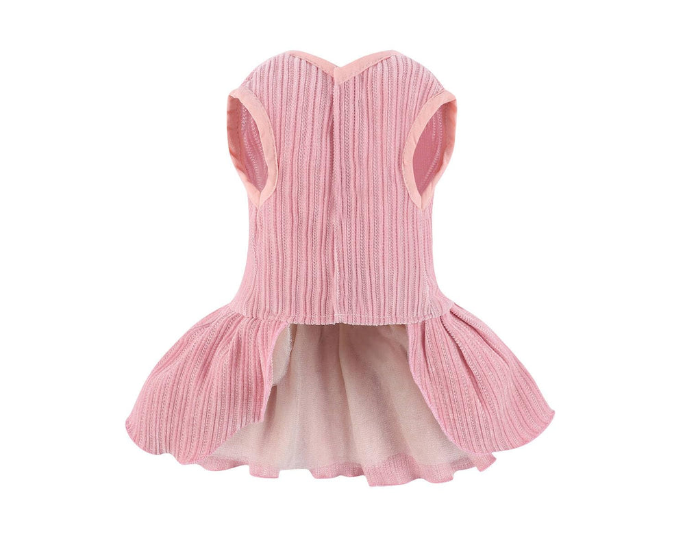 Detalle de lazo y rosa en MORFORU vestido para perro pequeño.