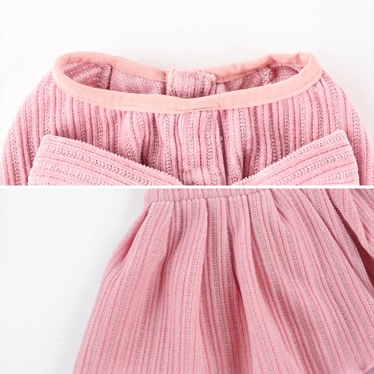 Morforu prueba de talla vestido rosa, evita apretar cerca del cuello.