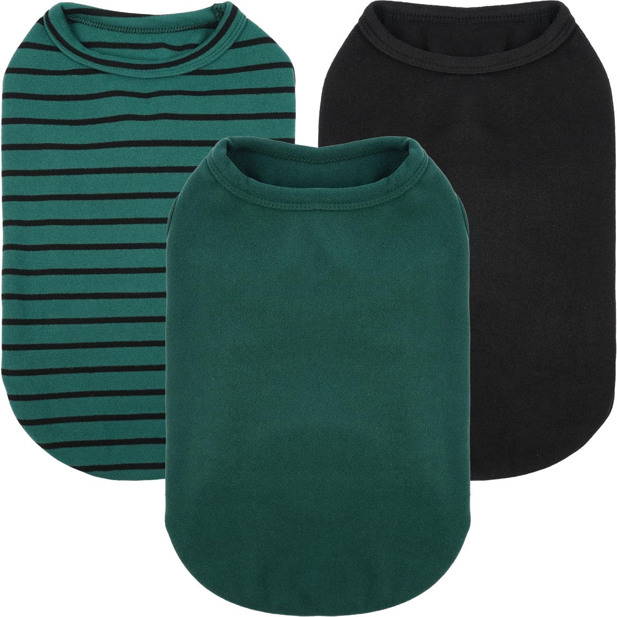 MORVIGIVE sueteres perros, 3-pack, verde, vista frontal; opción práctica para paseos diarios.