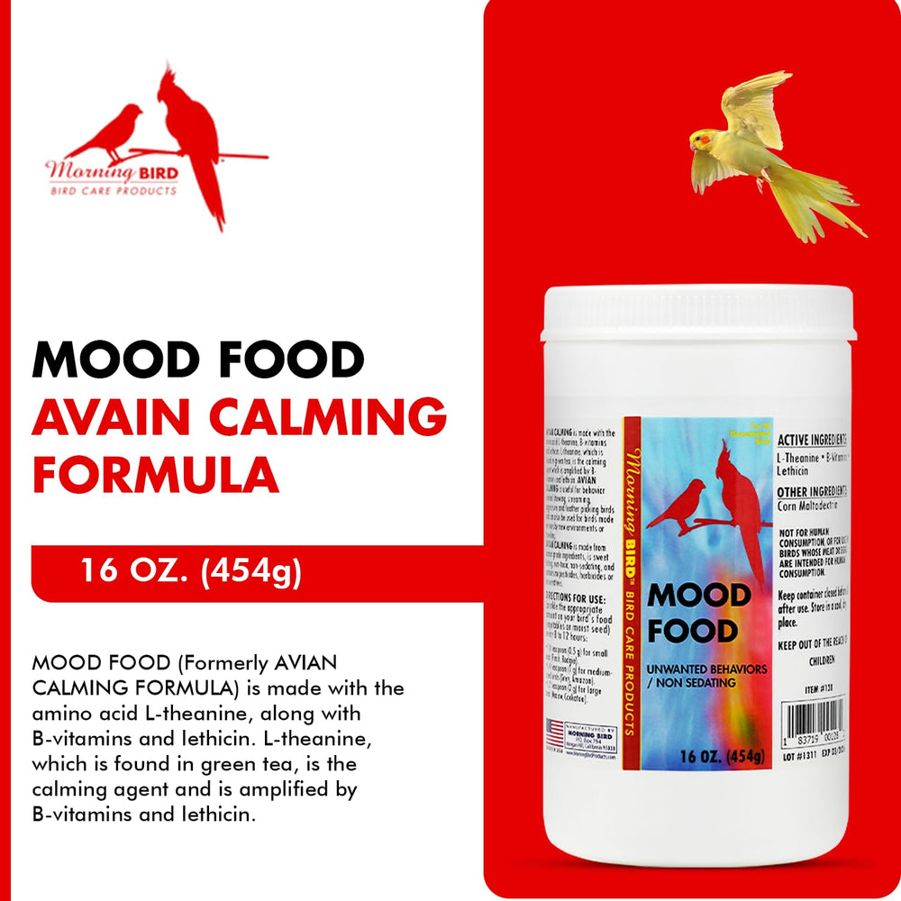 Morning Bird Mood Food, etiqueta: información clara para entender el uso seguro.