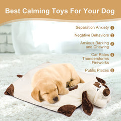 Moropaky muñeco peluche latido, alivio suave para perros ansiosos durante viajes.