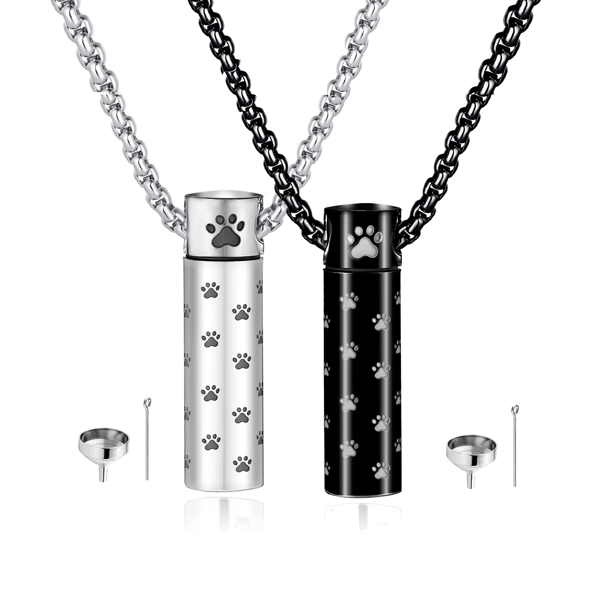 MOROTOLE collar urna para perro con huella, cenizas cerca del corazón.