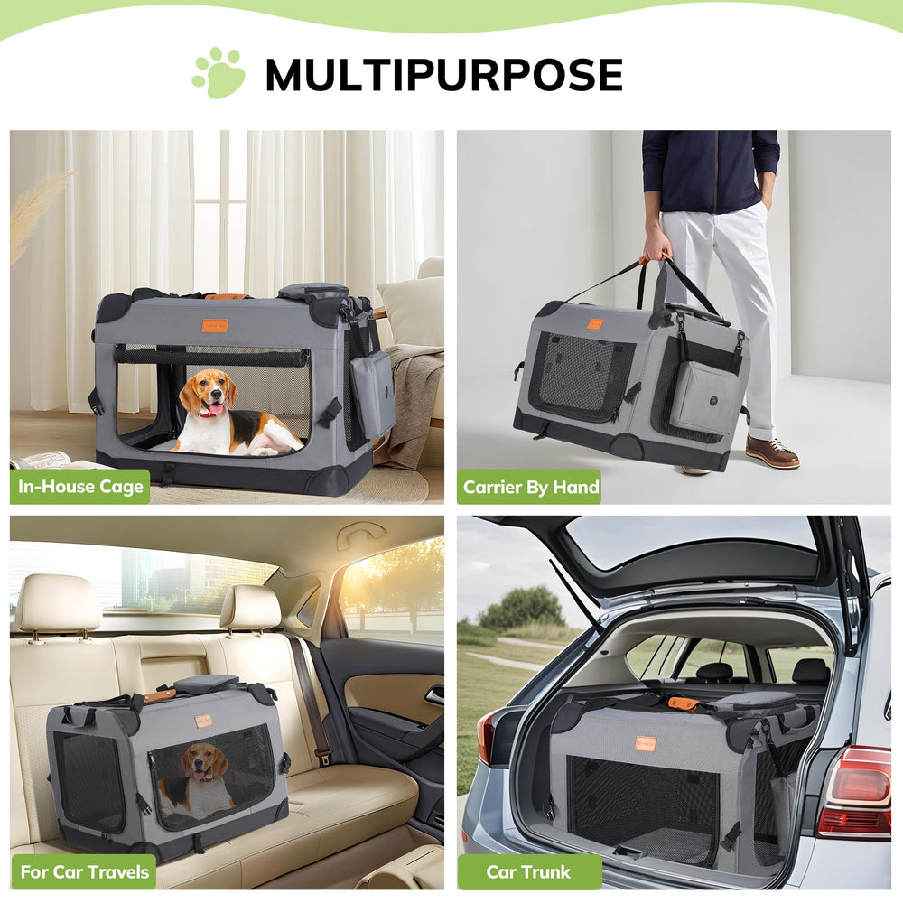 Morpilot jaula para perro con asas ergonómicas para transporte cómodo.