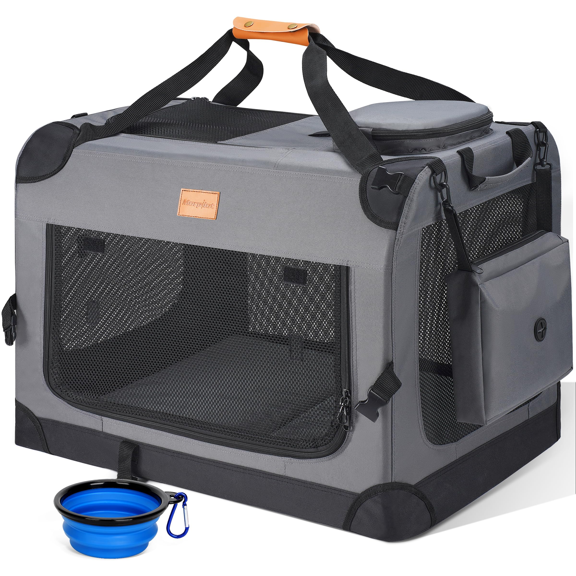 Morpilot jaula para perro con plegado rápido, ideal para viajes y almacenamiento.