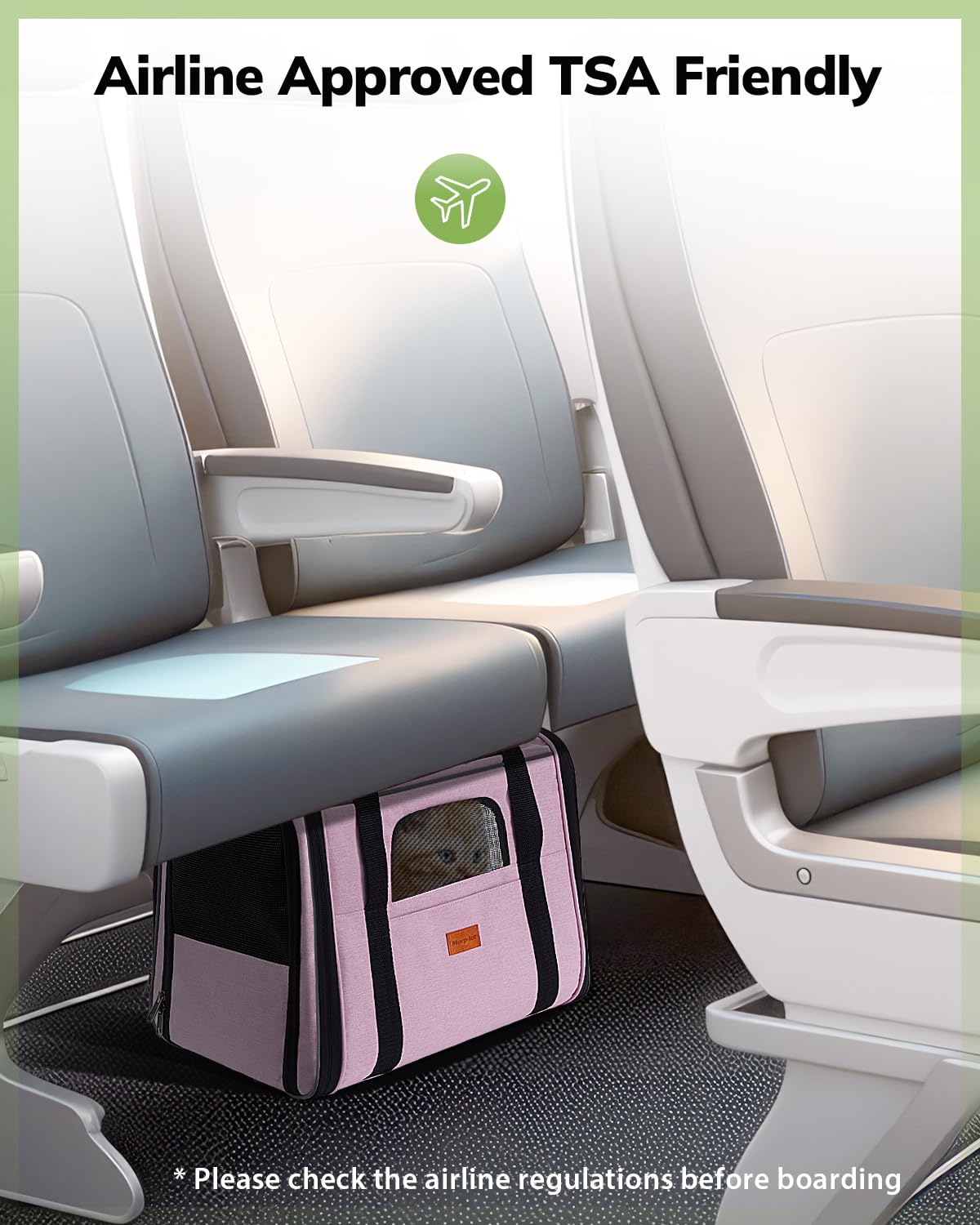 Mor pilot transportin gato viaje multiuso para coche tren avion.