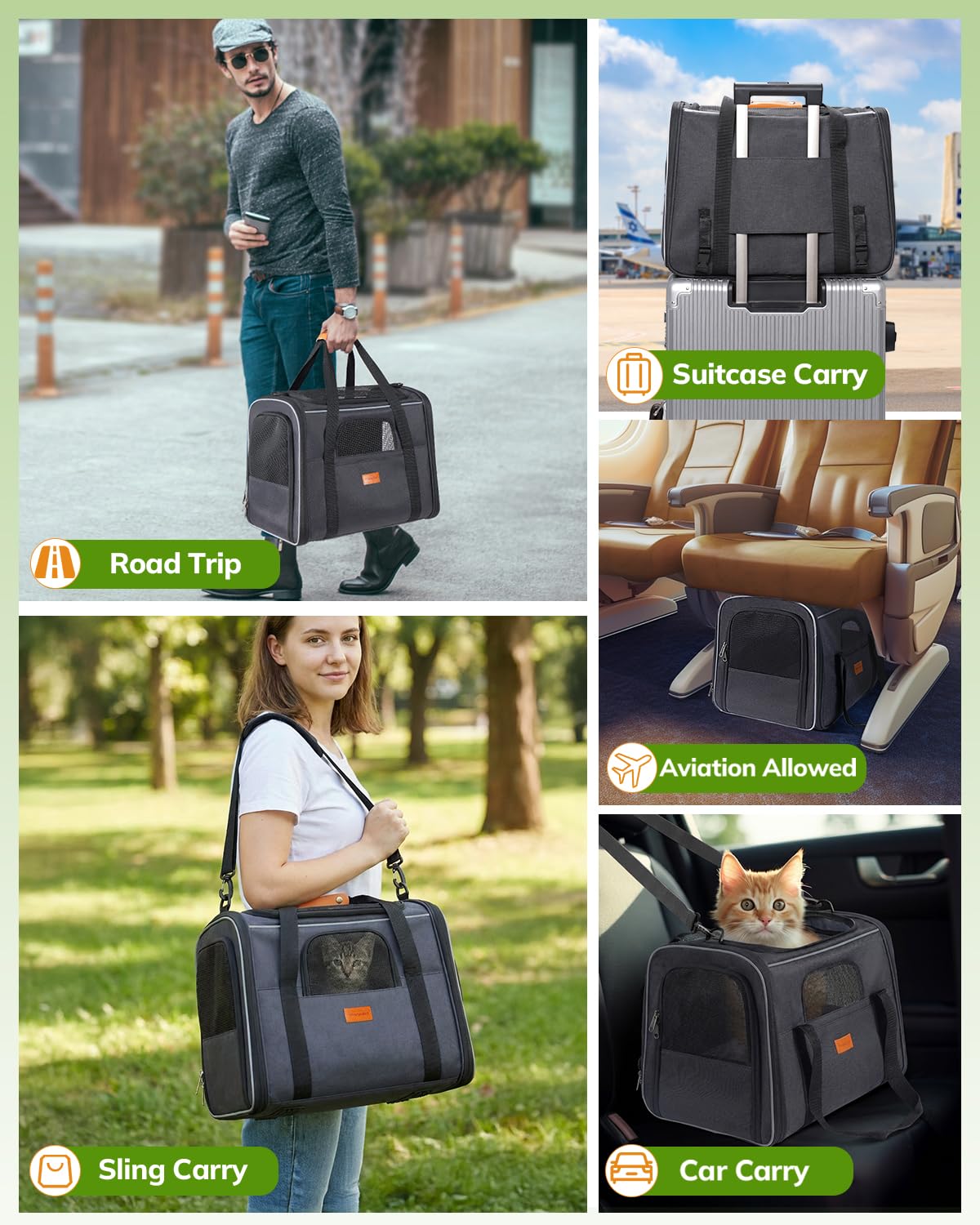 Morpilot transportin para gatos con cierre seguro y duradero.