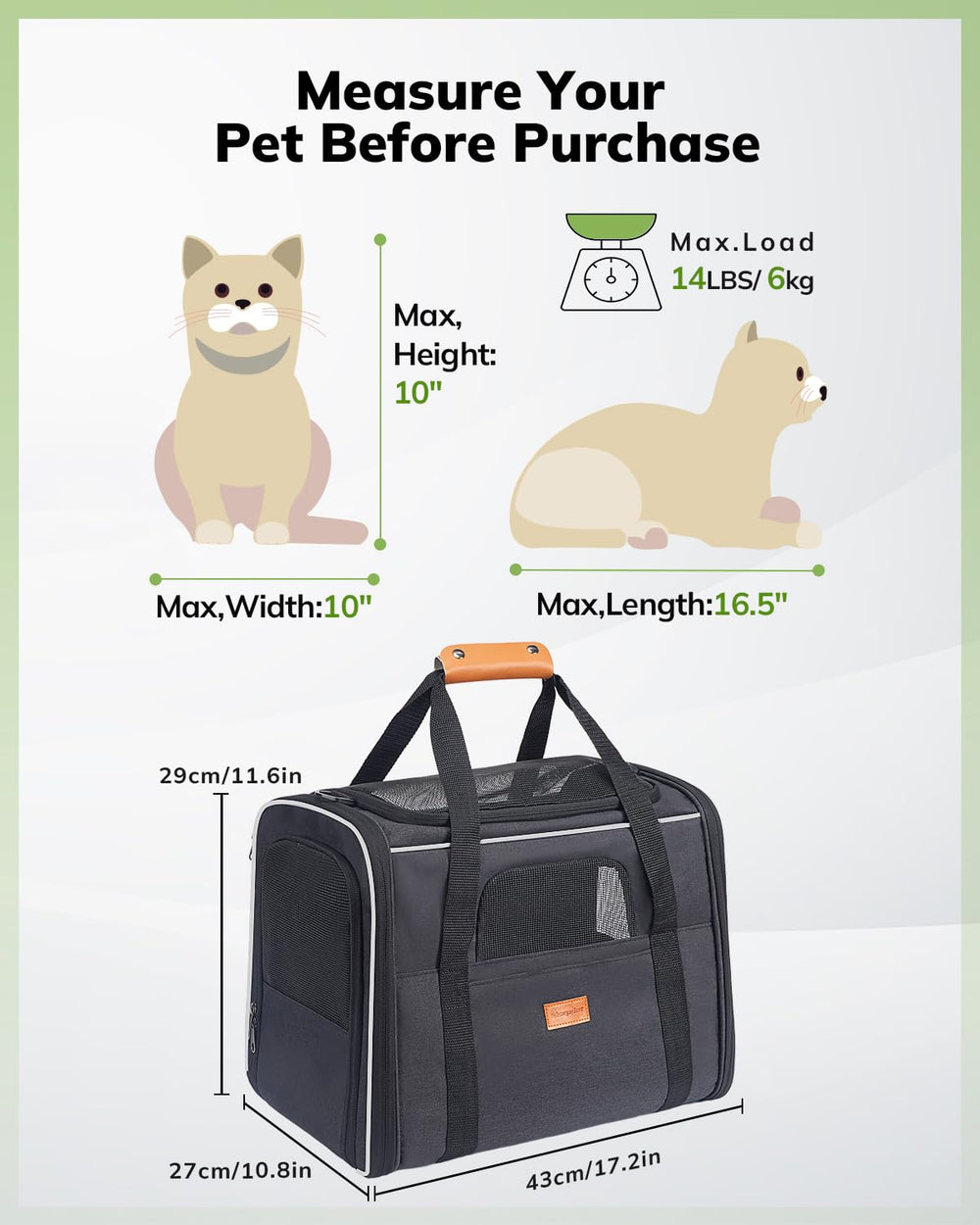 Morpilot transportin para gatos, portable y facil de almacenar.