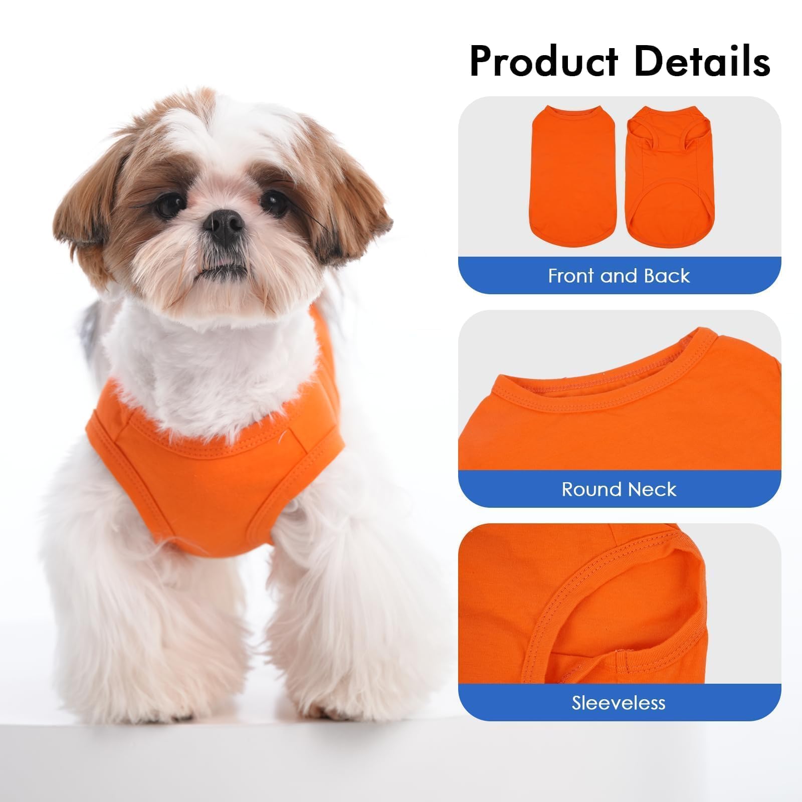 MORVIGIVE conjunto naranja facilita vestir al perro, ideal para paseos.