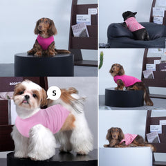 Morvigive camiseta de perro sin mangas para perro pequeño, rosa con rayas, libertad de movimiento.