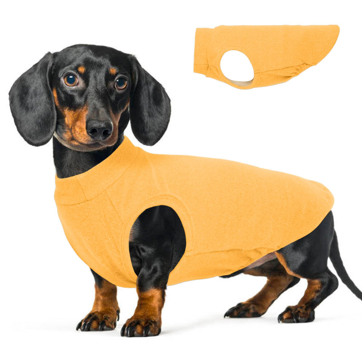 Morvigive chaleco forro polar perro amarillo XL, suéter suave para paseos diarios.