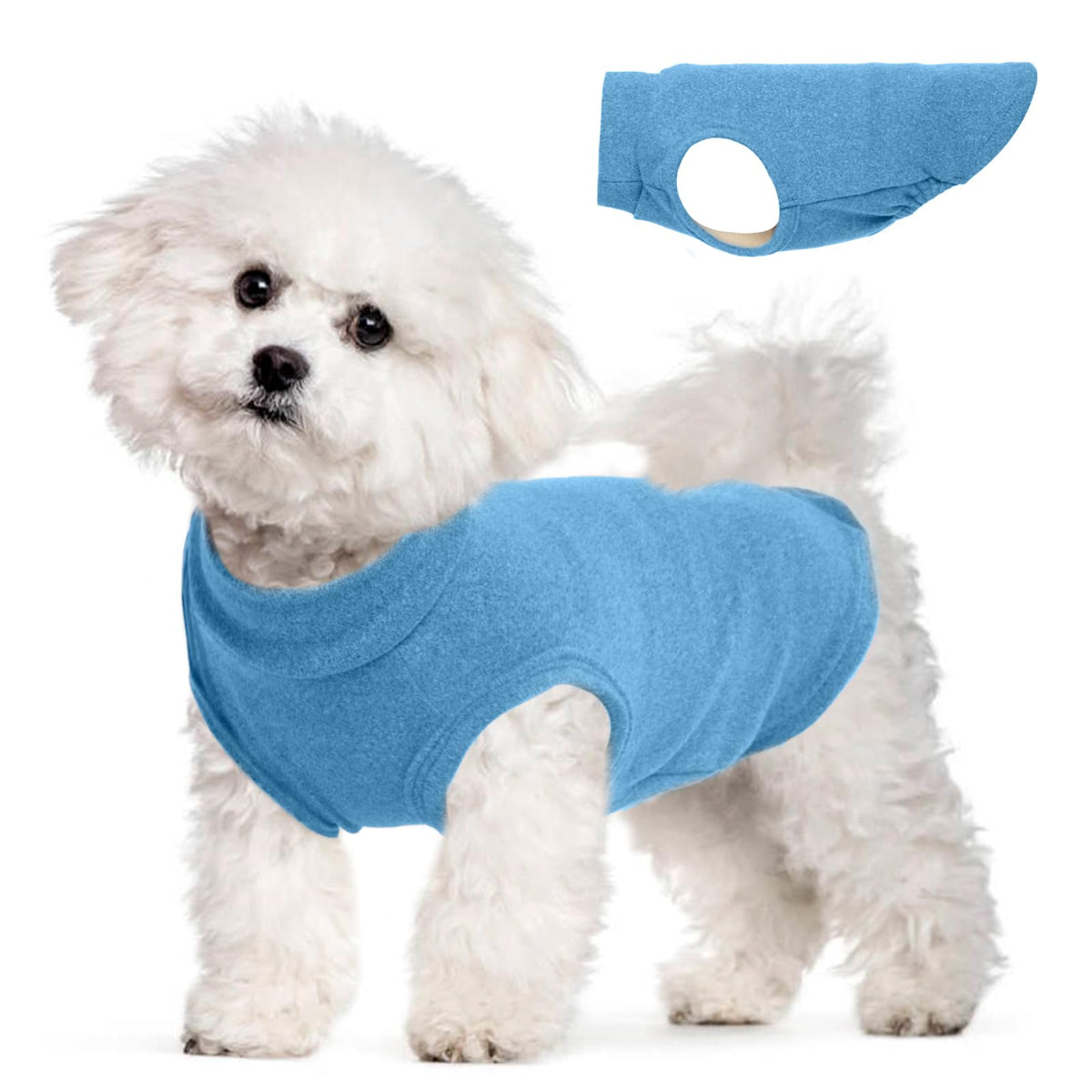 Morvigive chaleco perro azul talla M, cómodo para paseos invernales.