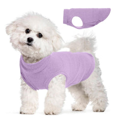 MORVIGIVE chaleco polar para perro tamano M lavanda, abrigo suave para paseos.