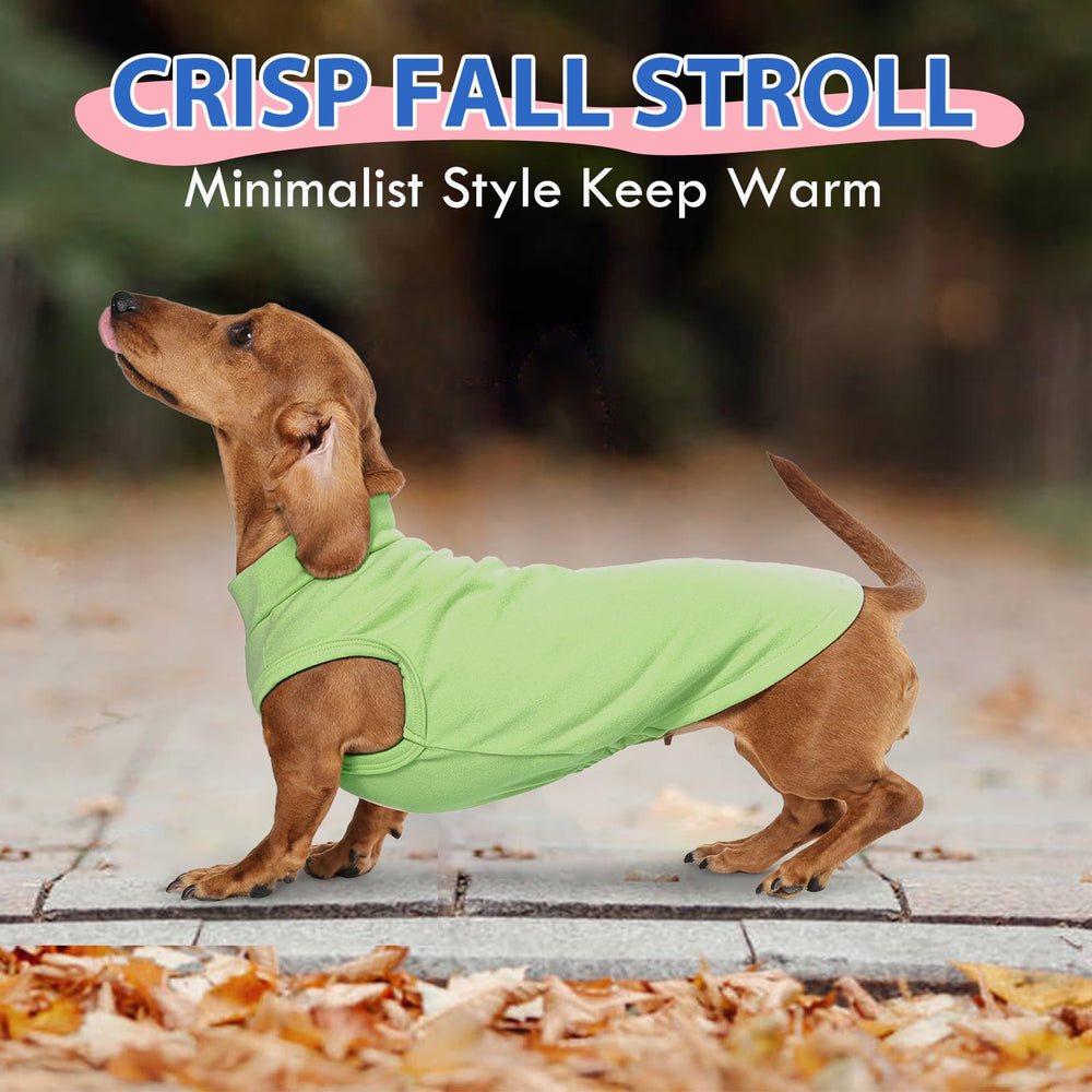 Morvigive chaleco polar para perro verde XL, detalle textura suave para mayor comodidad.