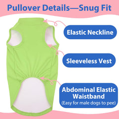 Morvigive chaleco polar para perro verde XL, dorso visible, mantiene calidez ligera.