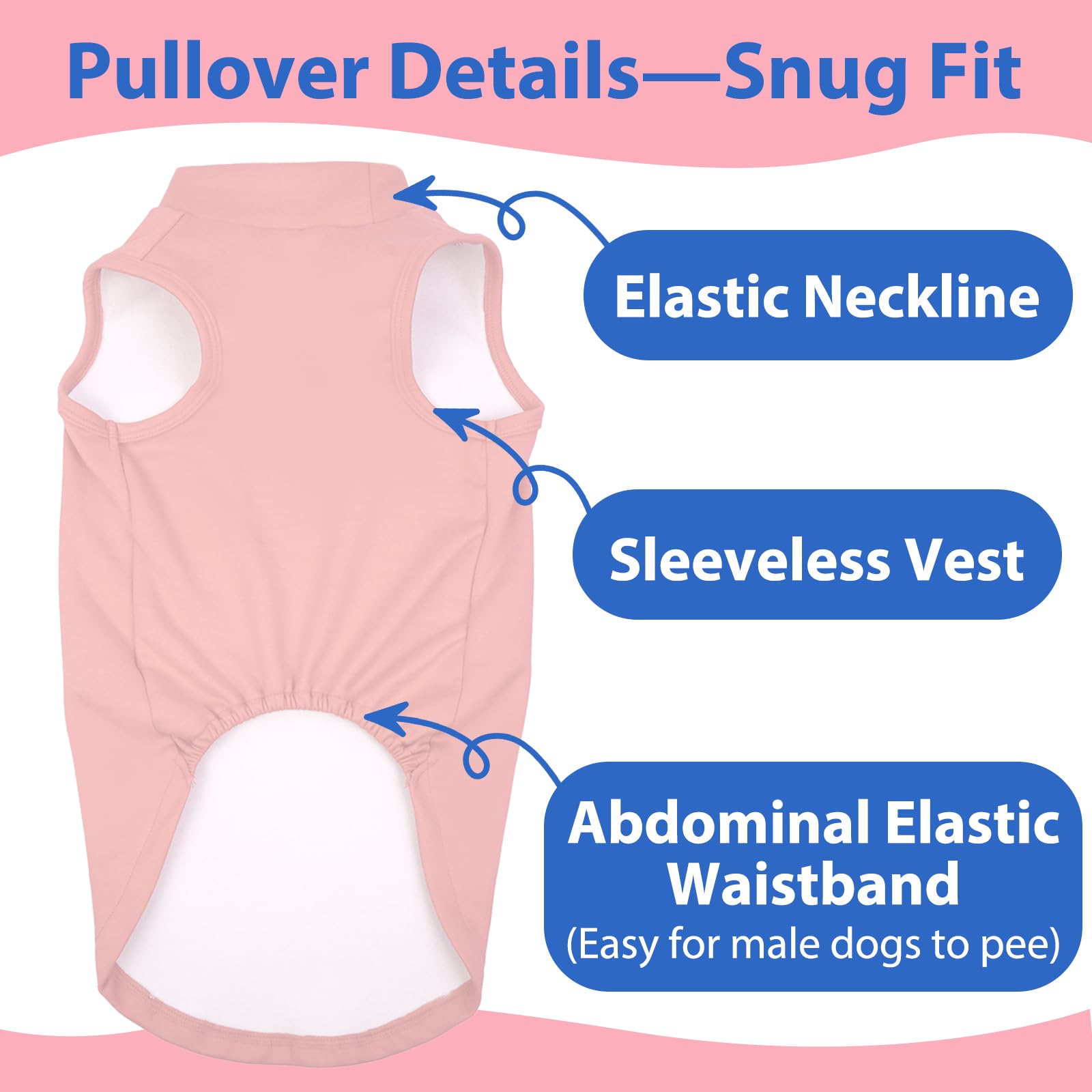 Morvigive detalle de cosido en chaleco rosa para perro, enfoque en costuras.