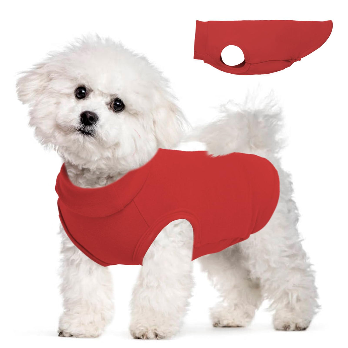 MORVIGIVE chaleco de forro polar para perros, vista frontal, ideal para paseos diarios.