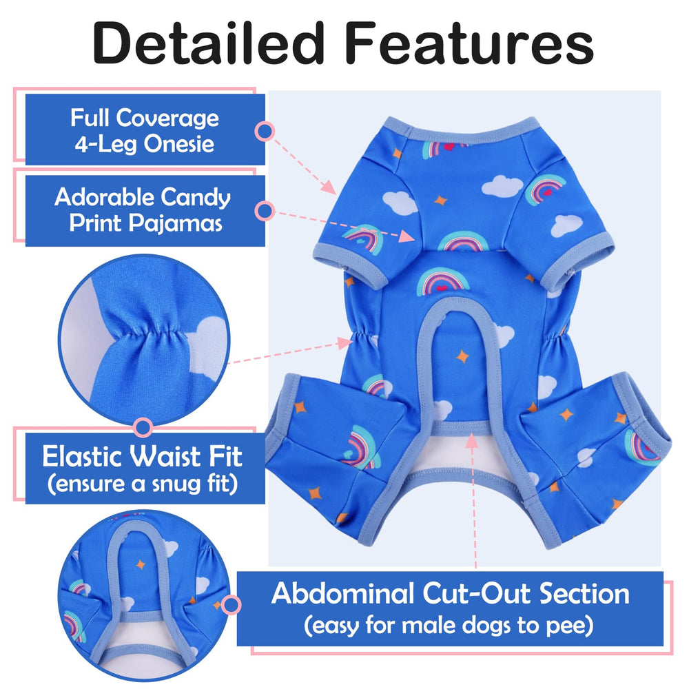 Pijama MORVIGIVE chihuahua manga larga azul, calor suave para días fríos