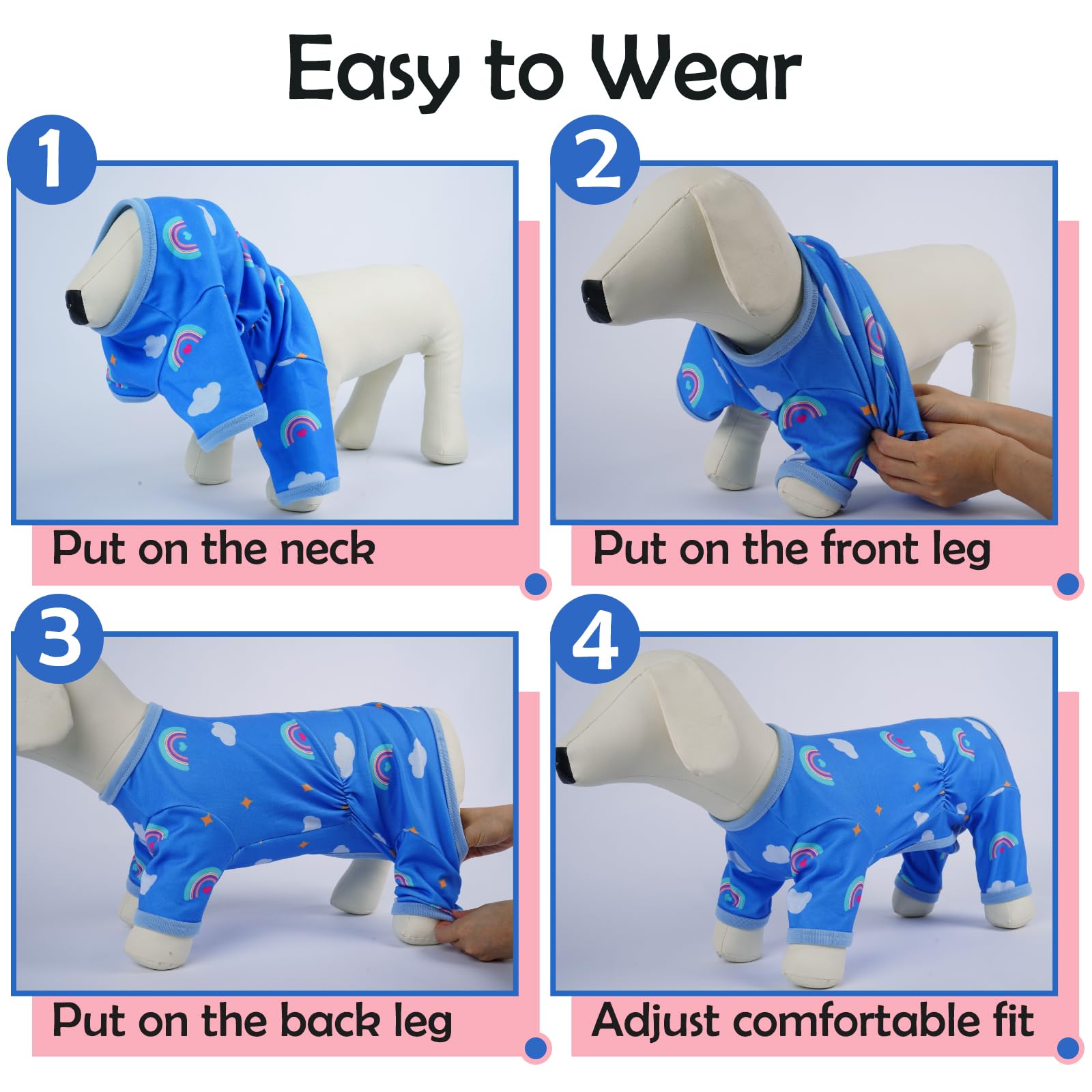 Pijama MORVIGIVE cómodo para descanso y juego del cachorro azul