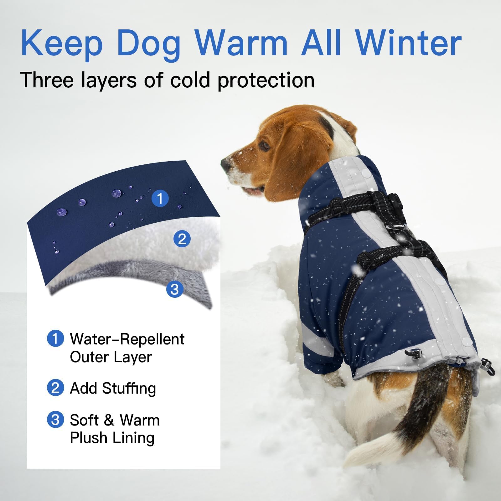 Morvigive Turtleneck con forro interior cálido, mantiene al perro cómodo en frío.