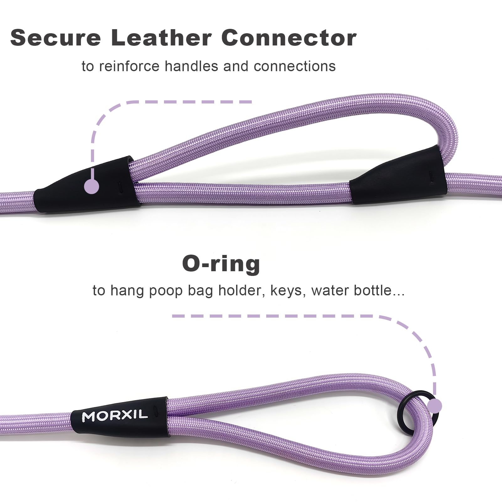 Morxil, conector de cuero y costuras reforzadas para mayor durabilidad.