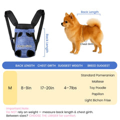 Mosago cangurera para perros con correas acolchadas para mayor comodidad.