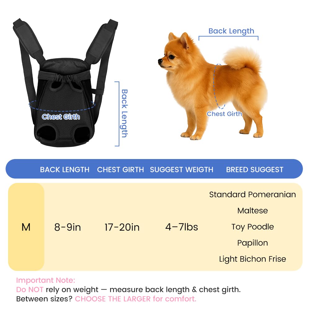 Mochila Mosago para perro, respaldo cómodo y soporte estable durante caminatas