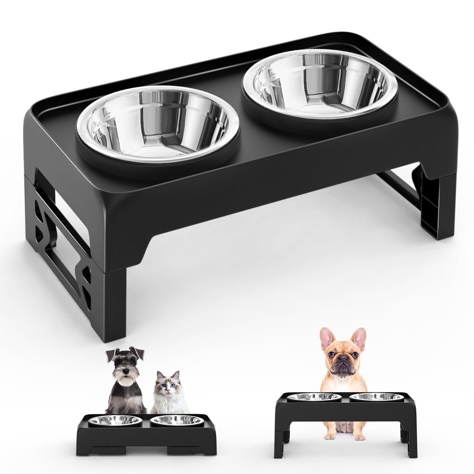 Moserein tazones altos para perro pequeño facilitan comer a altura cómoda