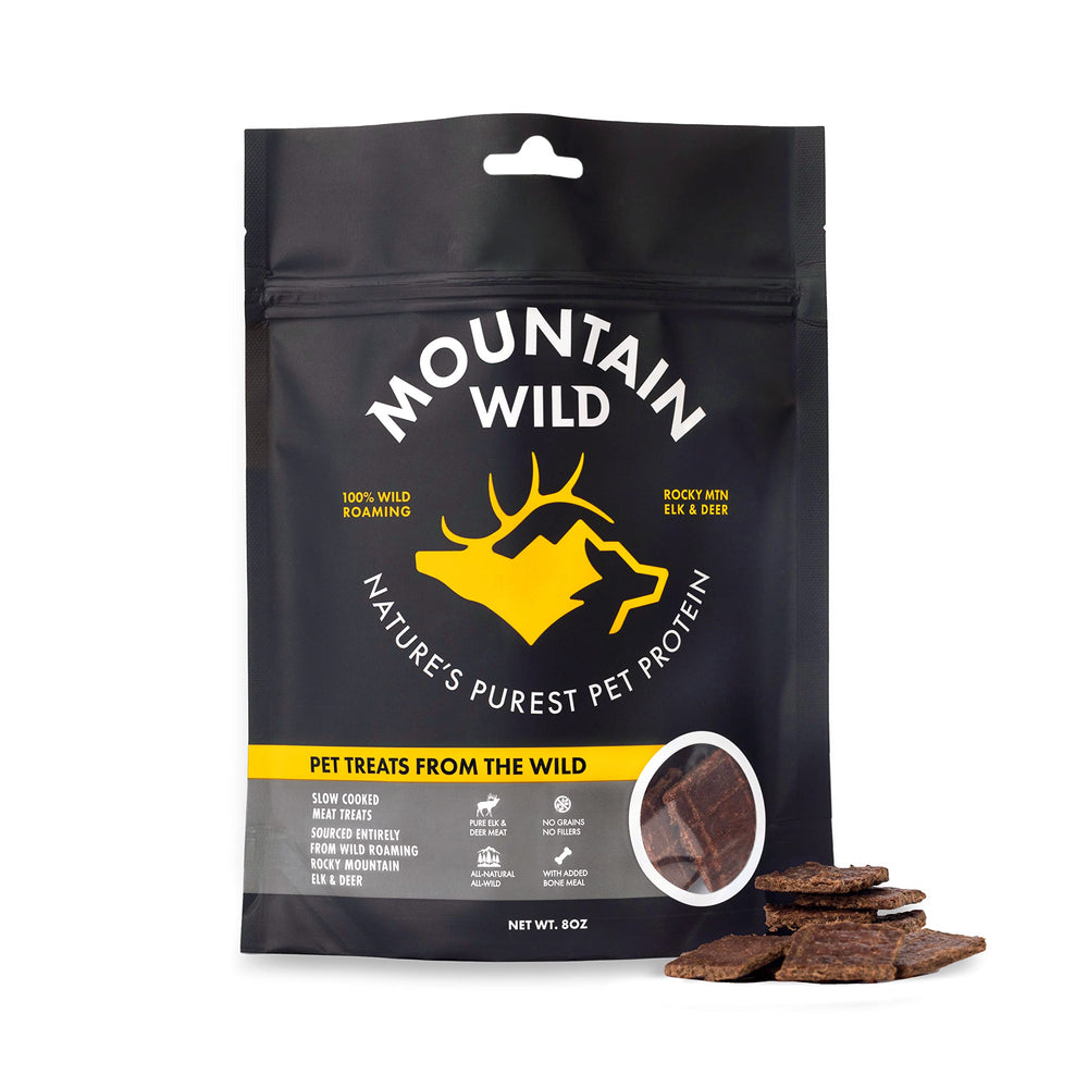 MOUNTAIN WILD tiras de venado para entrenamiento, recompensa sabrosa para perros.