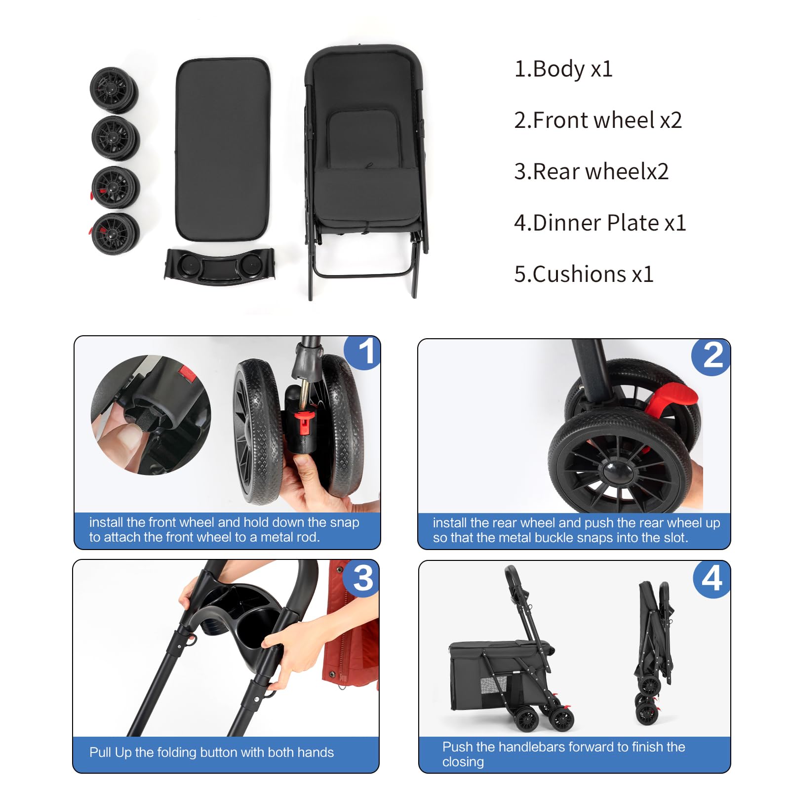 Mov Compra carrito de paseo, nylon duradero para uso diario.