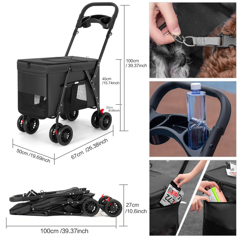 Mov Compra carrito de paseo, plegado rápido y almacenamiento compacto.