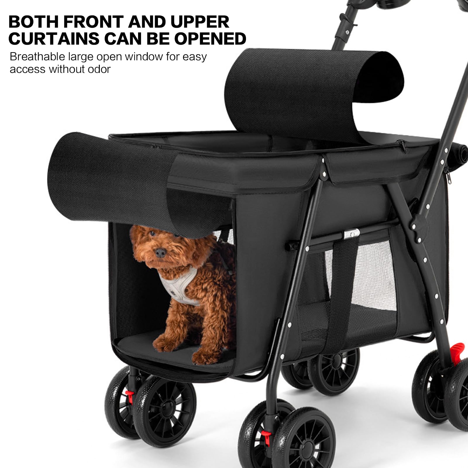 Mov Compra carrito de paseo, ruedas desmontables para transporte fácil.