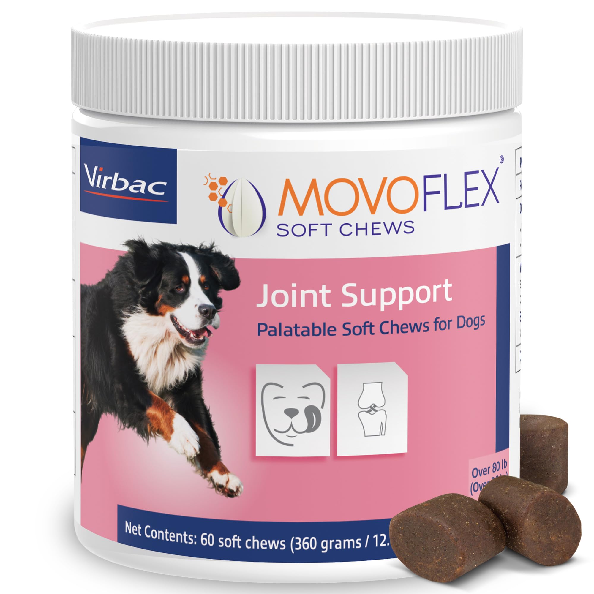 MOVOFLEX gominolas sabor hígado para apoyo de articulaciones en perros grandes.