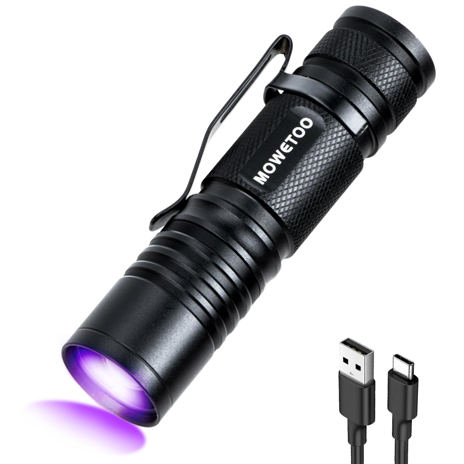 Linterna UV MOWETOO 395nm mini con zoom para uso diario