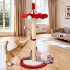 MOYMO Merry-Go-Round con colgantes para diversión interactiva de gatos.