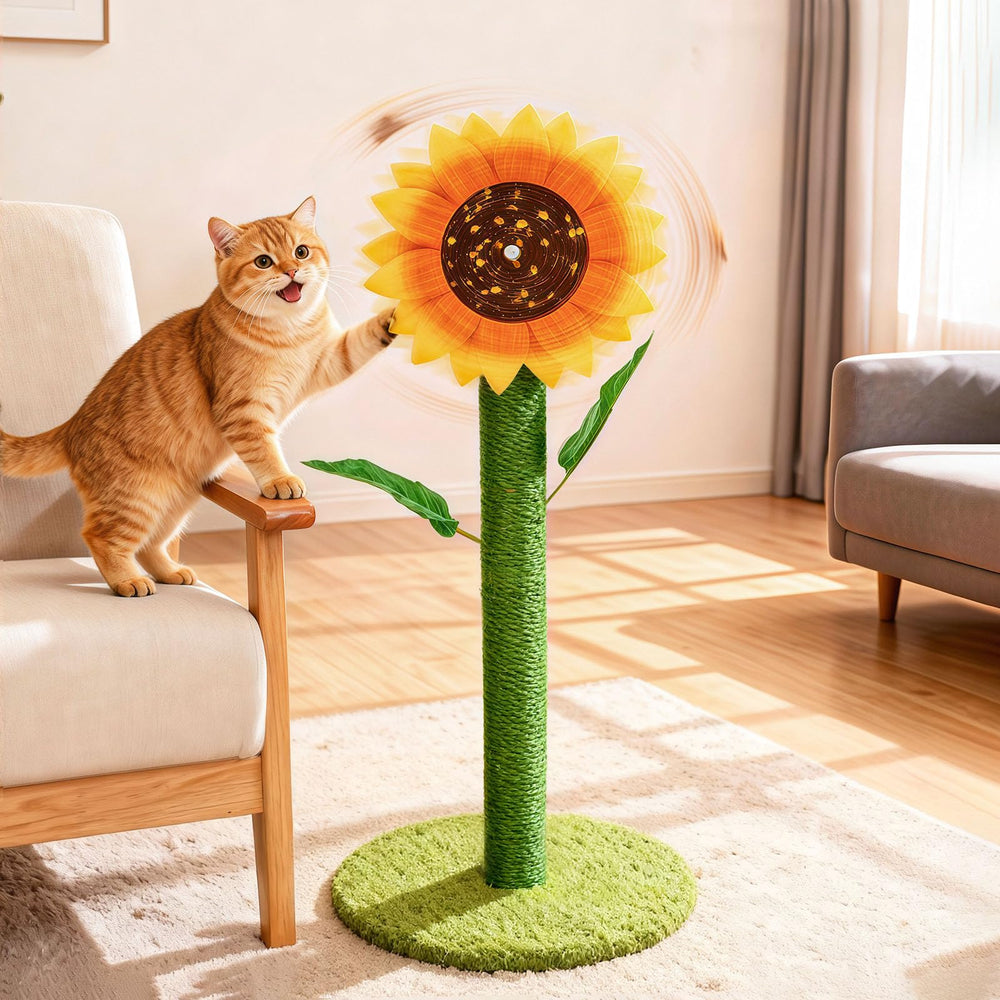 MOYMO flor rotativa girasol, juego interactivo para gatos.