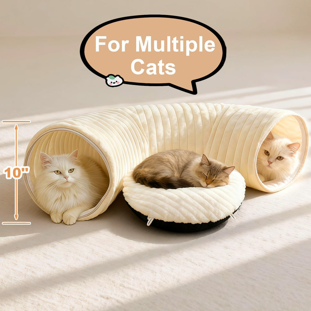 moymo tunel gato diametro 10 pulgadas: espacio cómodo para mascotas pequeñas.