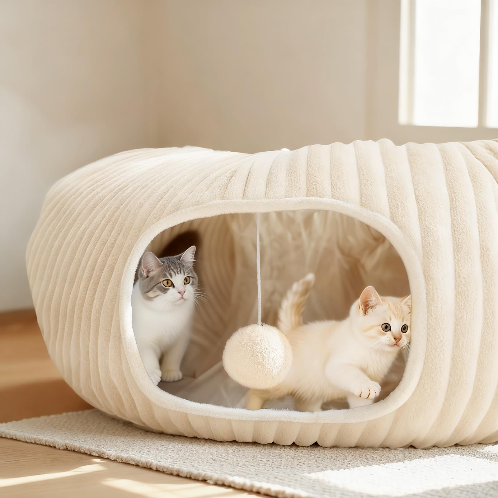 moymo tunel gato forma-s: área de juego versátil para gato curioso.