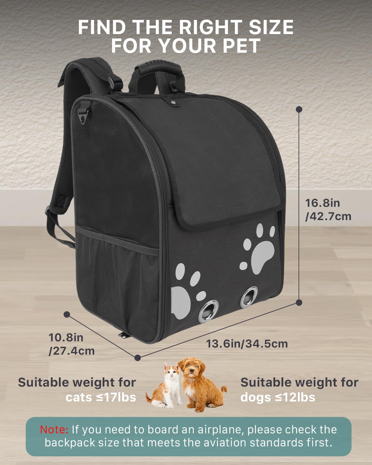 Moysoon mochila para gato cierre plegable y fácil de guardar