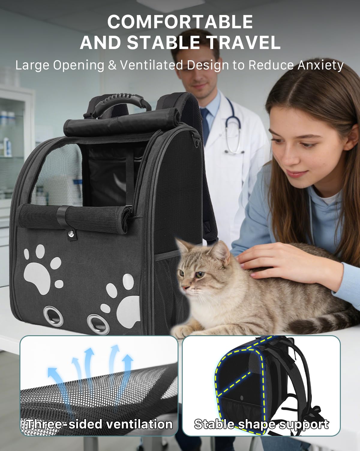 Moysoon mochila para gato en modo plegado para almacenamiento