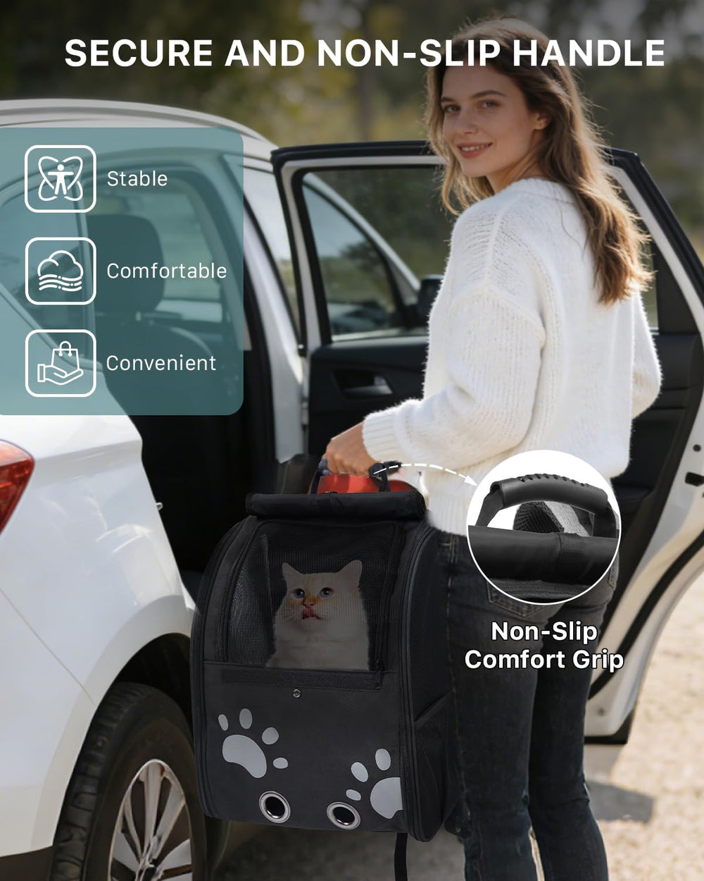 Moysoon mochila para gato con reflectores para mayor visibilidad