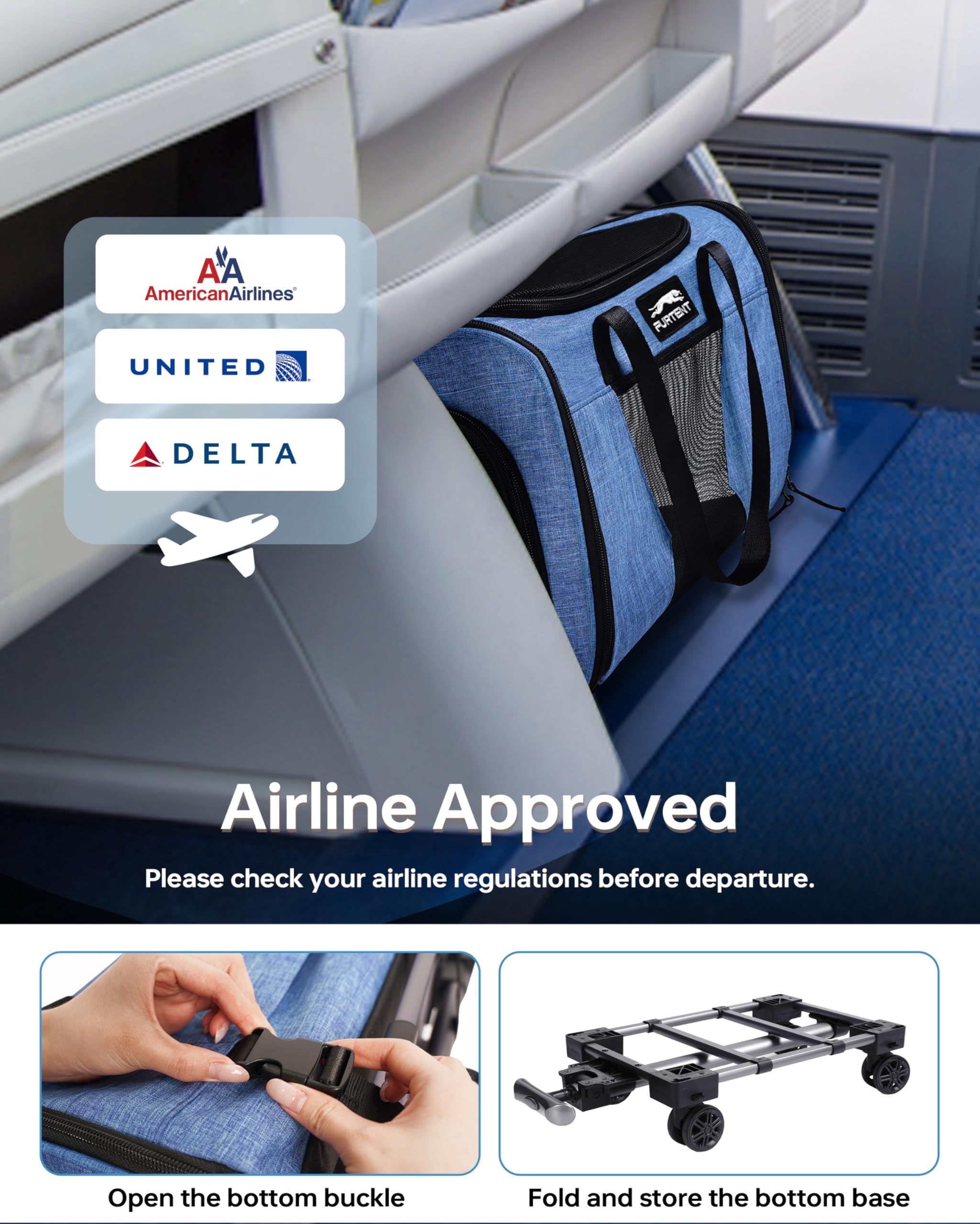 Moysoon transportín apto para cabina, certificado para uso en aerolíneas.