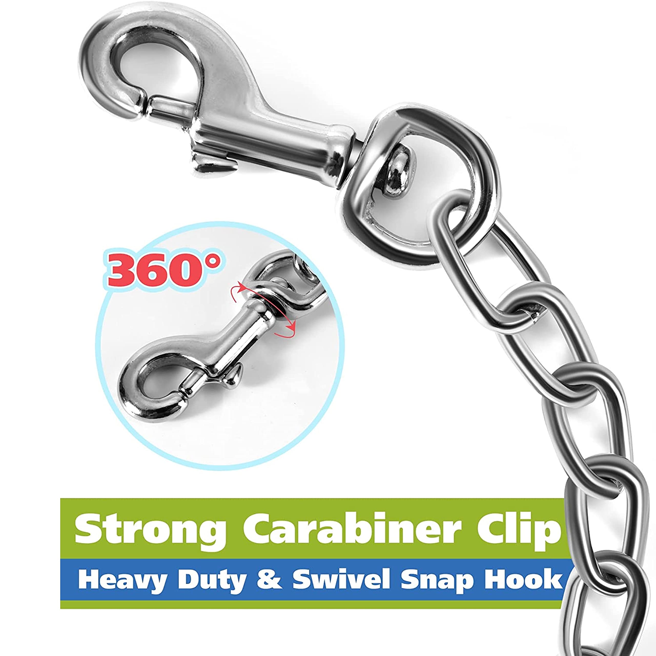 MOZETO clip de collar, acero inoxidable, resistente y duradero para uso diario