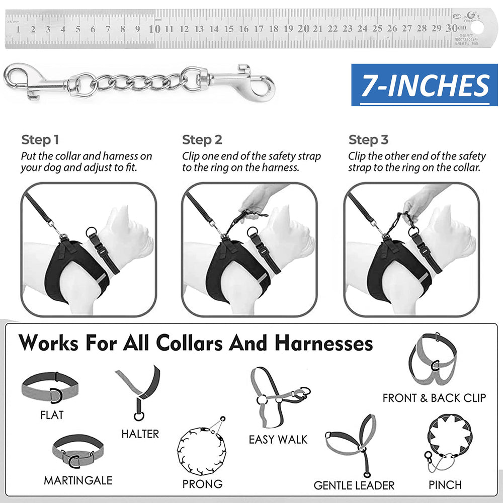MOZETO clip de collar, compatibilidad universal, funciona con collares planos y de entrenamiento