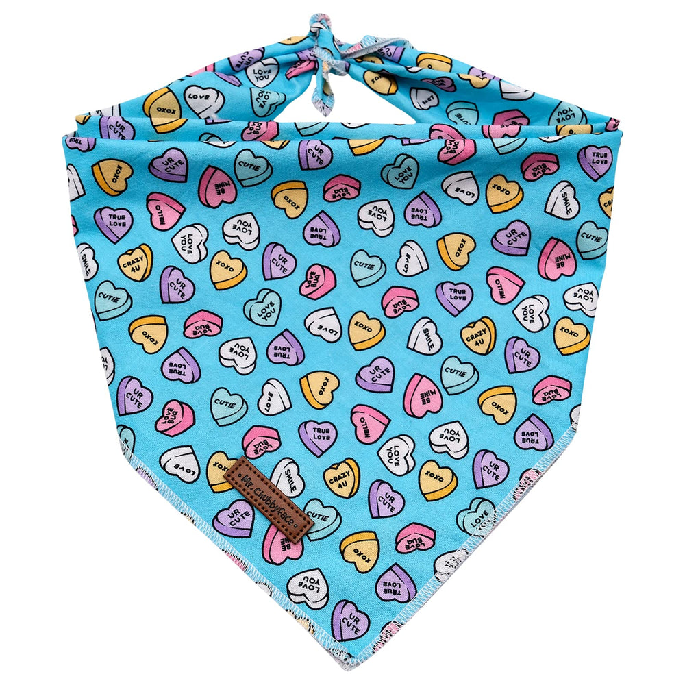 MR. CHUBBYFACE bandana perro doble cara San Valentín, ideal para estilos festivos.