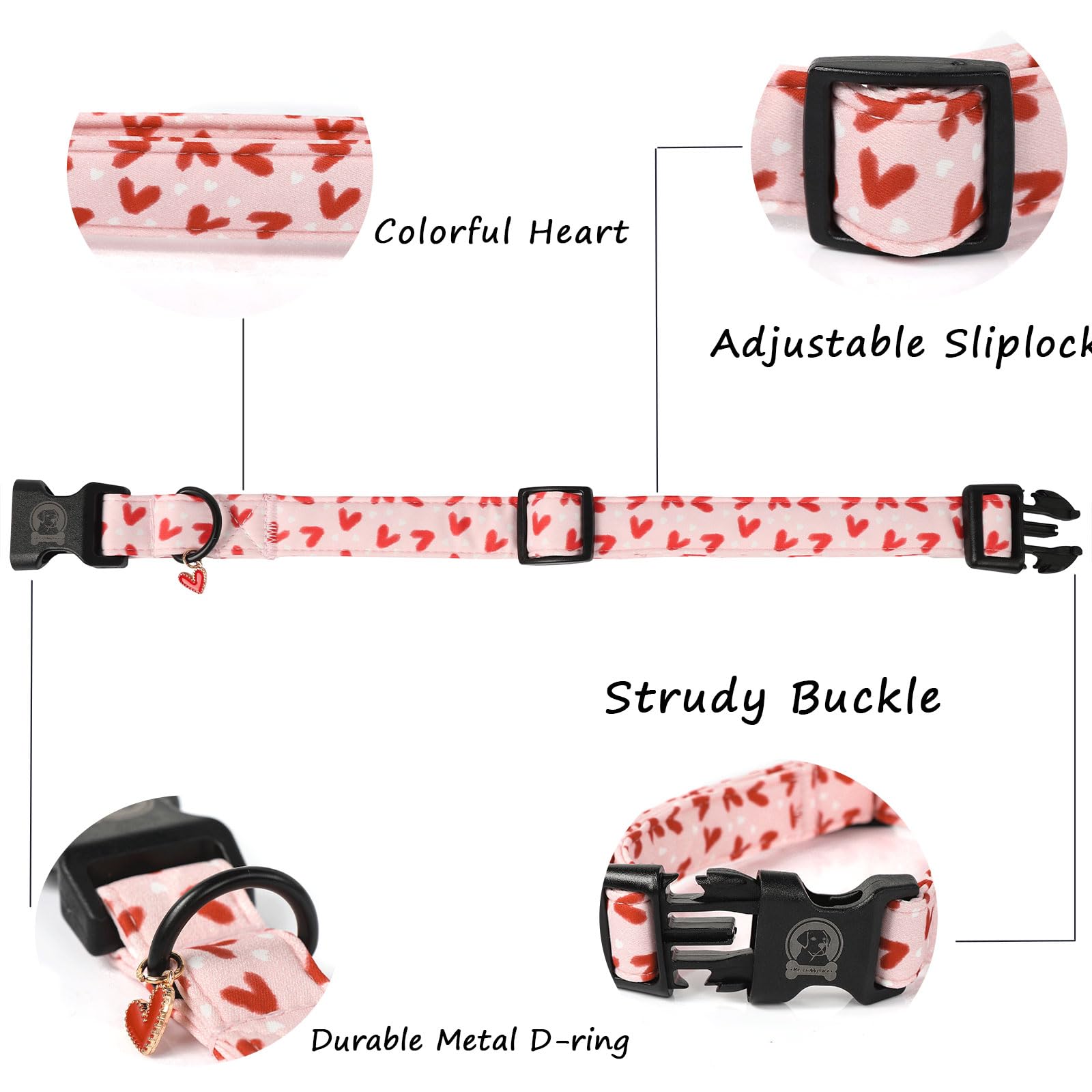 Mr.CHUBBYFACE collar anillo en D resistente para seguridad diaria